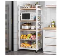 Soporte para microondas con estante para especias, estante de almacenamiento de cocina de 4 niveles, estante de panadero, diseño que ahorra espacio para organización de la cocina