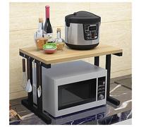 Soporte para microondas de 2 niveles con estante para impresora, organizador de cocina que ahorra espacio, solución de almacenamiento multifuncional para encimera para el hogar y la oficina, diseño