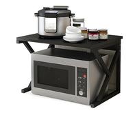 Soporte para microondas que ahorra espacio con estante de almacenamiento para horno de cocina y tostadora, eficiente para pequeños electrodomésticos, maximiza el espacio y las encimeras ordenadas