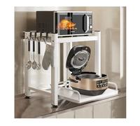 Soporte para microondas, rejilla para horno microondas, soporte ajustable para microondas con estante de almacenamiento resistente con 4 ganchos para encimera de cocina (color: gris, tamaño: C) (