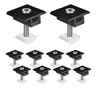 Soporte para módulo solar, abrazaderas centrales de 30 mm, color negro, soporte para panel solar, 10 unidades de fijación, módulo solar, abrazadera central en forma de T, soporte fotovoltaico