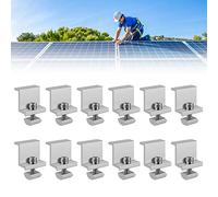 Soporte para Módulo Solar Terminal Kit 12 Piezas Panel Solar Ajustable Soportes Z Para Panel Solar Soporte Panel Solar Autocaravana (35 mm)