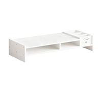Soporte para monitor -49 cm Soporte de pantalla ergonómico de madera | Doble estante con espacio de almacenamiento | Elevador de monitor para escritorio, ordenador portátil, hogar, oficina, TV