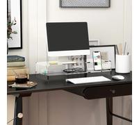 Soporte Para Monitor Acrílico Homcom, 50,8 X 19 X 12 Cm, Transparente Blanco