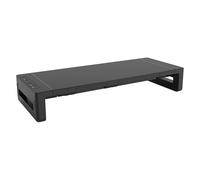 Soporte para monitor con iluminación RGB, elevador ergonómico para monitor, diseño plegable con cajón de almacenamiento y puertos USB,