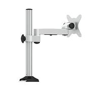 Soporte para monitor de aleación de aluminio de 17 a 27 pulgadas, soporte de escritorio para monitor de columna con brazo robótico, altura ajustable, soporte para monitor con abrazadera en C y base de