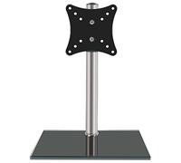 Soporte para monitor de computadora, soporte independiente para monitor de escritorio con elegante base de vidrio, brazo de monitor ajustable para pantallas de 14 a 27 pulgadas
