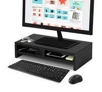 Soporte para Monitor de Madera de 2 Niveles, Soporte para Pantalla de PC con 2 Compartimentos Abiertos Soporte Vertical para Monitor de Computadora para Computadora Port¨¢Til IMac PC 50 X 20 X 11,7 CM