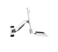 Soporte para monitor de pared con un solo brazo con bandeja para pantalla de 15 a 27 pulgadas, soporte de escritorio ajustable