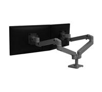 Soporte para monitor Ergotron LX Pro 45-686-293 doble brazo, aluminio gris oscuro, 27"