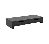 [en.casa] Soporte para Monitor o Portátil para Mesa de Ordenador 2 con Cajones Giratorios Base para Pantalla de Ordenador Aglomerado 60 x 22 x 11 cm Gris Oscuro