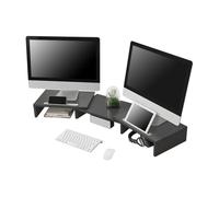 Soporte para monitor/portátil vilppula ajustable en altura aglomerado - gris oscuro [en.casa]