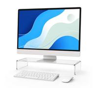 Soporte para Monitor Relaxdays, acrílico, ergonómico, Transparente