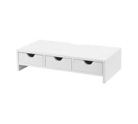 Soporte para monitor ruovesi con 3 cajones aglomerado 12 x 51 x 25cm - blanco [en.casa]