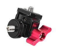 Soporte para monitores giratorio, abrazadera de inclinación para monitores con pin de localización de zapata fría, agujero de 1/4 pulgadas para cámara, luz intermitente, soporte ajustable para