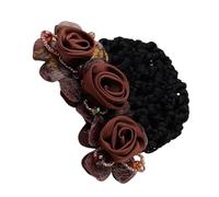 Soporte para moño de pelo de flores, pinza para el pelo, redecilla para el pelo, cómoda y segura, accesorio versátil/elegante diseño floral, 8 x 8 x 5 cm, para mujer
