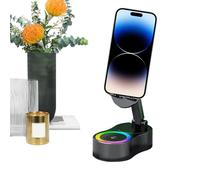 Soporte para Móvil con Altavoz - Base De Audio Inductiva con Iluminación RGB,Base De Sonido Multiusos para Tablet Y Teléfono En Casa Viajes Habitación De Estudiante Vacaciones
