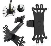 Soporte para Móvil Universal [2025] - Bicicleta, Moto, Patinete, Carrito de Bebé - Compatible iPhone 15/14/13 & Android (Apple,Samsung, Xiaomi,…) - Rotación 360° - Ajuste Antideslizante 4.5" a 6.5" -