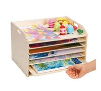 Soporte para niños con soporte para ropa, organizador de 12 x 9 pulgadas con metal Build, Storage Rack with Handle, Versatile Stand with Modern Style, Home Classroom for Paper Canvas