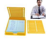 Soporte para Notas Adhesivas con 2 Plantillas, Organizador de Notas para Escritorio, Dispensador de Notas Portátil, para Organizar Notas y Dibujar Subrayados, Casillas de Verificación, Cajas Redondas