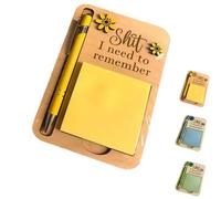 Soporte para notas adhesivas The Shit I Need to Remember, divertido organizador de bloc de notas de madera, soporte para notas adhesivas para pequeños recordatorios (03)