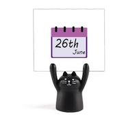 Soporte para notas con diseño de gato negro con dibujos animados del Día Internacional contra las Drogas