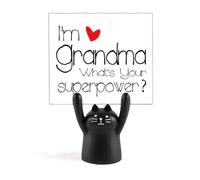 Soporte para notas con diseño de gato negro con texto en inglés "I'm a Grandma What's Your Superpower"