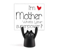 Soporte para notas con diseño de gato negro con texto en inglés "I'm a Mother What's Your Superpower"
