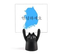 Soporte para notas con diseño de mapa de Corea del Sur, diseño de gato negro