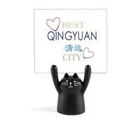 Soporte para notas de Ciudad Prehistórica de Civilización con dibujos animados de gato negro