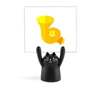 Soporte para notas de cuerno francés, diseño de gato negro