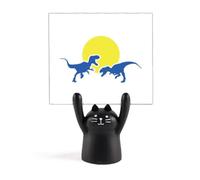 Soporte para notas de diseño de gato negro con diseño de caricatura de carnívoro