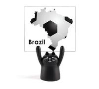 Soporte para notas de fútbol con forma de mapa de Brasil, diseño de gato negro