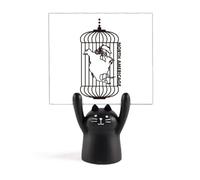 Soporte para notas de gato negro con diseño de mapa de América del Norte