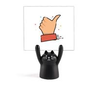 Soporte para notas de incentivo de corazón de dibujos animados de gato negro