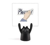Soporte para notas de mano con texto en inglés "Benediction Request Please Namaste", diseño de gato negro