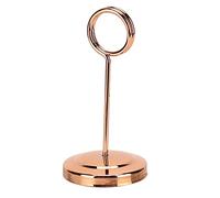 Soporte para números de mesa de acero inoxidable |Resistente y resistente a la decoloración para restaurante/hotel/boda |Clip para fotos liviano con elegante diseño de anillo (Rose Gold)