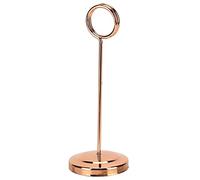 Soporte para números de mesa de acero inoxidable |Resistente y resistente a la decoloración para restaurante/hotel/boda |Clip para fotos liviano con elegante diseño de anillo (Rose Gold)