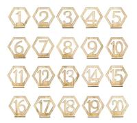 soporte para números de mesa, Números de mesa boda con base soporte, forma hexagonal, decoración pie for recepción fiesta del 1 al 40(45677)