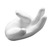 Soporte para ocarina de cerámica blanca con 6 orificios/12 agujeros, soporte de mano para ocarina, soporte de mano
