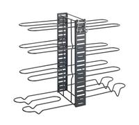 Soporte para ollas y sartenes 3 en 1, ajustable, ahorra espacio, para hasta 8 ollas, sartenes y tapas, para armarios de cocina a partir de 60 cm de ancho, metal, 54,5 x 42 x 20 cm