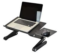 Soporte para ordenador portátil, cama, mesa de cama para ordenador portátil con patas plegables y ángulo ajustable a 360°, tamaño compacto y fácil de transportar (Negro)