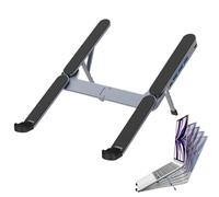 Soporte para ordenador portátil con estación de acoplamiento, bandeja para tablet y concentrador USB de aluminio - Rack Per Hockey Su Ghiaccio - Para escritorio y juegos de viaje y uso