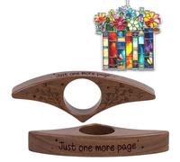 Soporte para páginas de libro de madera de nogal para leer, soporte para abrir páginas, adorno de atrapasueños de libros, regalos para mujeres lectoras, escritoras, profesores, accesorios de lectura