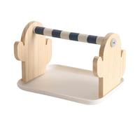 Soporte para pájaros, 18 x 14,5 x 15 cm, juguete interactivo de enriquecimiento 5 en 1 con bandeja para loros, periquitos, cacatúas, escalada, molienda de patas, jugar, entrenamiento, diversión