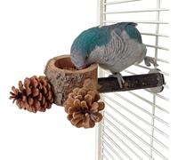 Soporte para pájaros con cuenco de comida, cuenco de alimentación para loros para jaula, cuencos de agua para cacatúa, conure, periquitos, loros, percas, accesorios de jaula