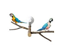 Soporte para pájaros con ventosa, ramas de pie para escalar loros, ventana, baño, coche, perca de viaje para pájaros pequeños y medianos, cacatúas, tortolitos (percha de ventana de madera tipo dos Y)