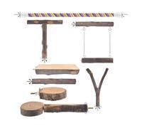 Soporte para pájaros - Juego de 8 perchas de madera | Accesorios de jaula para periquitos, cacatúas, conures, tortolitos | Accesorios antideslizantes para entrenamiento de masticación y escalada