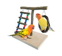 Soporte para pájaros para - Pizarra de Madera Natural, Bird Playstand Toy | de Loro de Madera para cucarotas, Conures, Accesorios de Jaula, Plataforma de Entrenamiento interactiva para pájaros