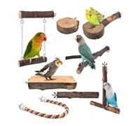 Soporte para pájaros, ramas de entrenamiento para periquitos, 8 piezas, perchas para jaula, para roer y trepar para periquitos, cacatúas, periquitos y
